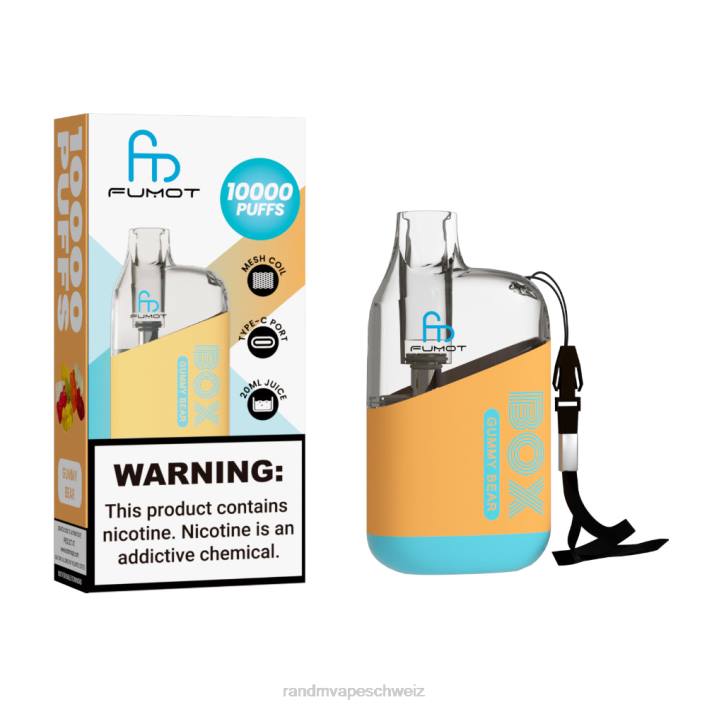 RandM Vape Kaufen | Fumot Original RandM Tornado Box 00P292 10000 Airflow Control Vape-Gerät 1St Gummibär